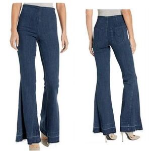 MUMU BLUE Jeans Berkeley Bells Dark & Stormy SMALL Raw Hem‎